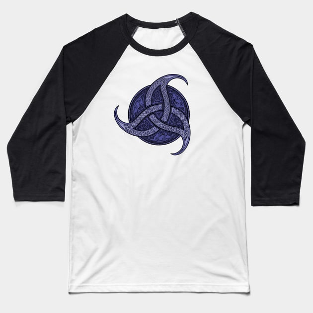 Trinity Knot - Purple Baseball T-Shirt by Daniel Ranger